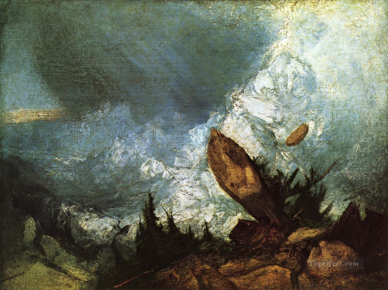 The Fall of an Avalanche in the Grisons Romantic Turner Oil Paintings